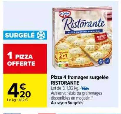 Pizza 4 Fromage Surgelée Ristorante