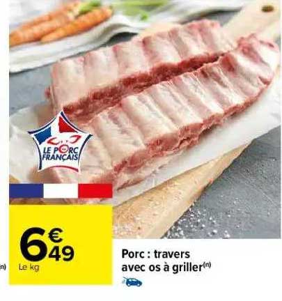Porc : Travers Avec Os à Griller