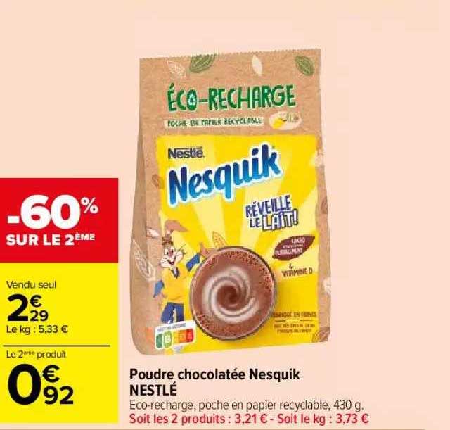 poudre chocolatée nesquik nestlé