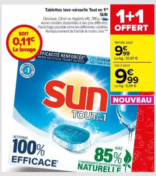 tablettes lave-vaisselle tout en 1