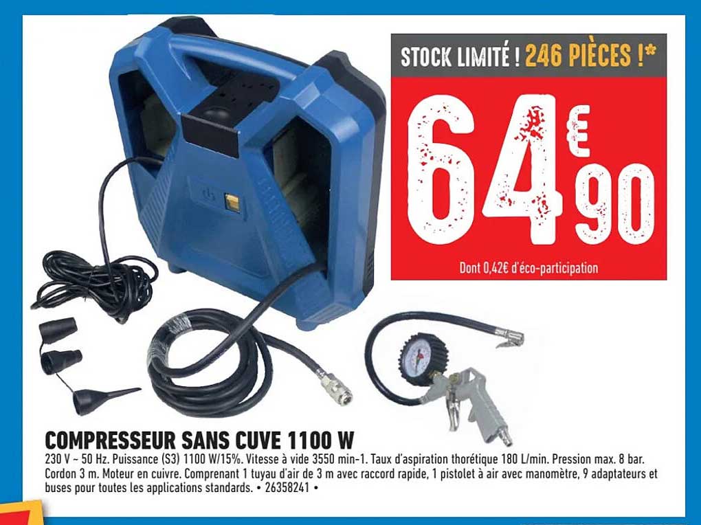 compresseur sans cuve 1100w