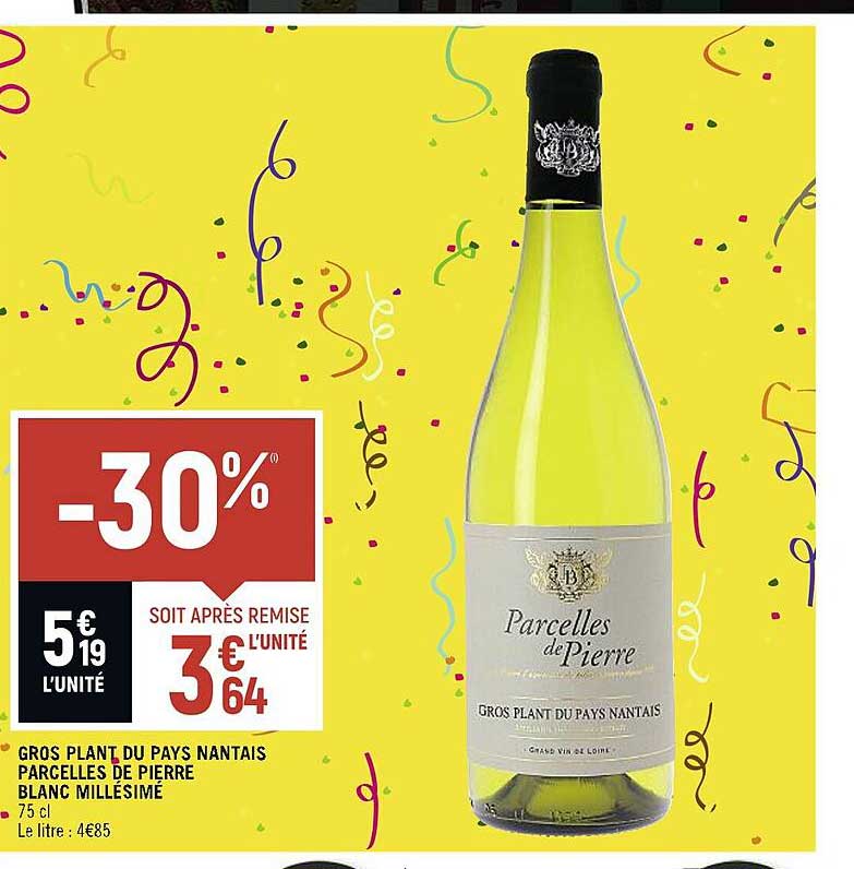 gros plant du pays nantais parcelles de pierre blanc millésimé