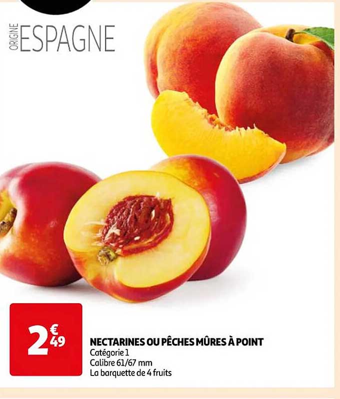 nectarines ou pêches mûres à point