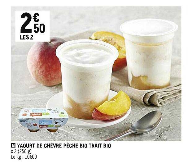 yaourt de chèvre pêche bio trait bio