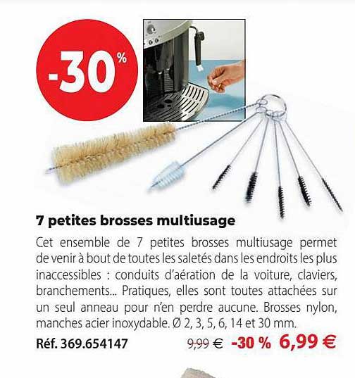 7 petites brosses multiusage