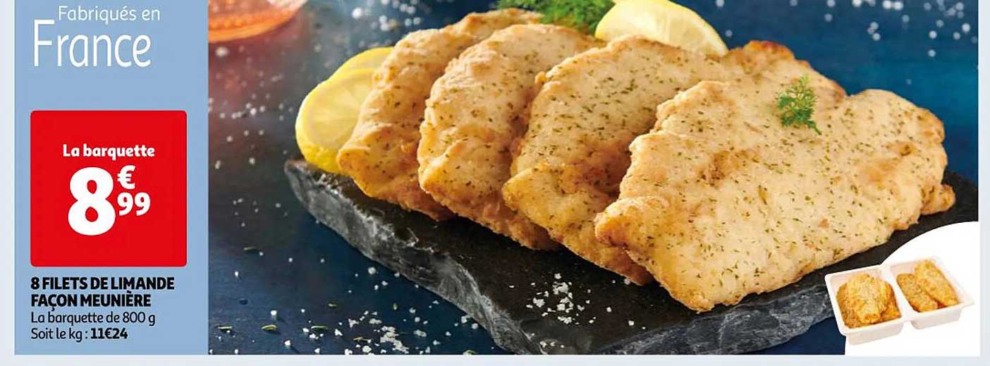 8 filets de limande façon meunière