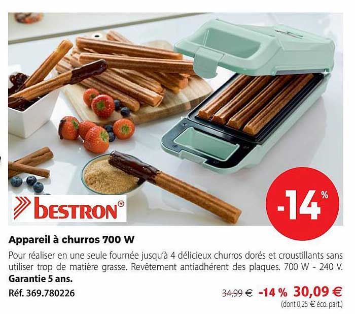 appareil à churros 700w bestron