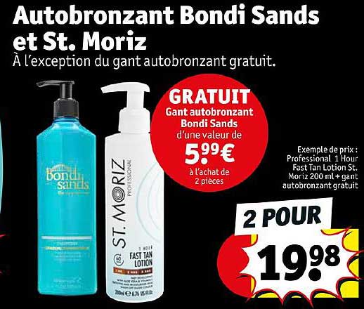 autobronzant bondi sands et st. moriz