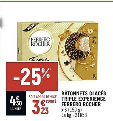 bâtonnets glacés triple expérience ferrero rocher