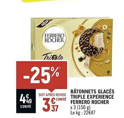 bâtonnets glacés triple expérience ferrero rocher