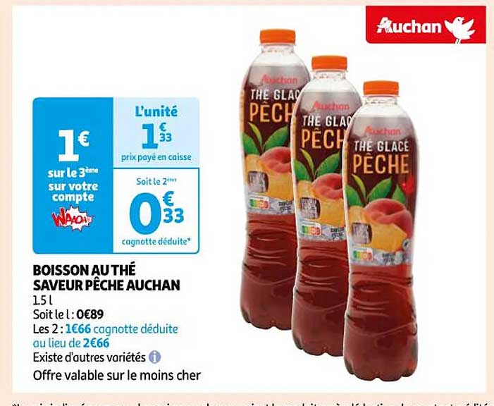 Boisson Au Thé Saveur Pêche Auchan