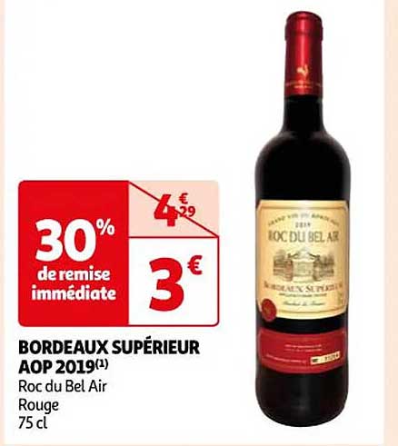 bordeaux supérieur aop 2019 roc du bel air rouge