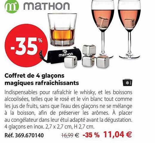 coffret de 4 glaçons magiques rafraîchissants