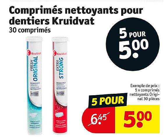comprimés nettoyants pour dentiers kruidvat