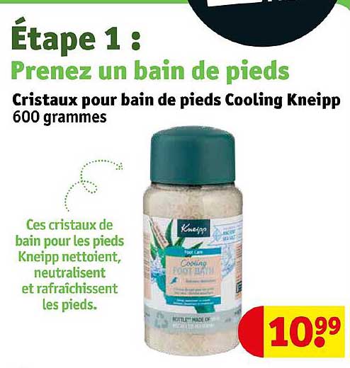 cristaux pour bain de pieds cooling kneipp