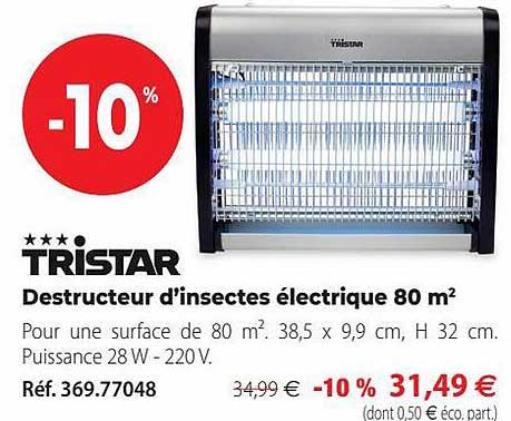 destructeur d'insectes électrique 80 m² tristar