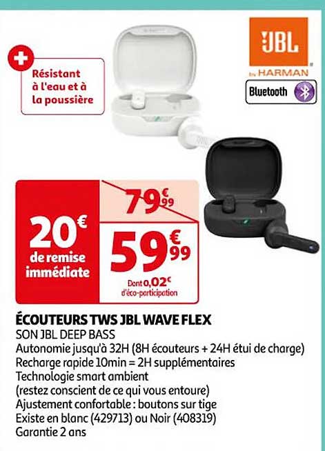 écouteurs tws jbl wave flex