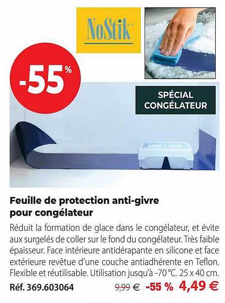 feuille de protection anti-givre pour congélateur