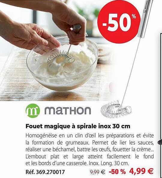 Fouet Magique à Spirale Inox 30 Cm