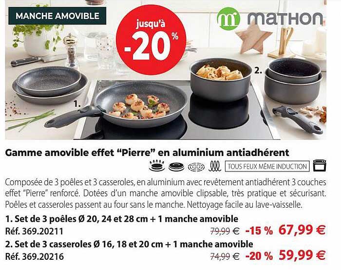 Gamme Amovible Effet "pierre" En Aluminium Antiadhérent