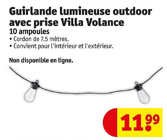 guirlande lumineuse outdoor avec prise villa volance