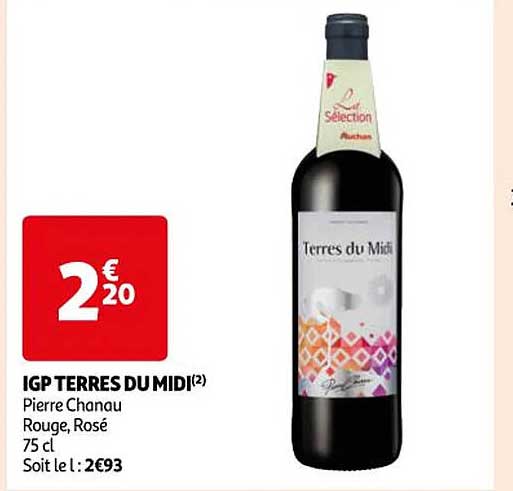 igp terres du midi pierre chanau rouge, rosé