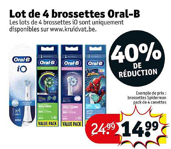 lot de 4 brossettes oral-b