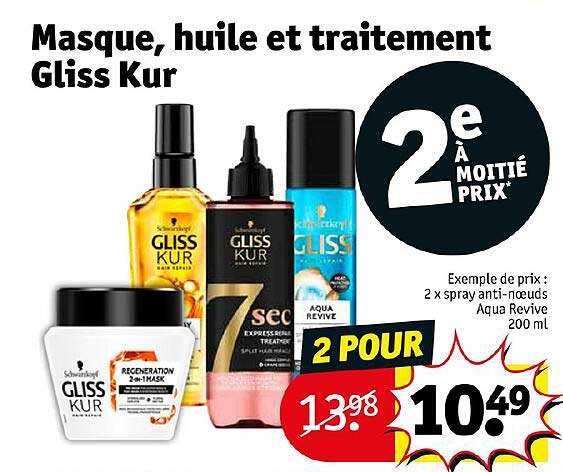 masque, huile et traitement gliss kur