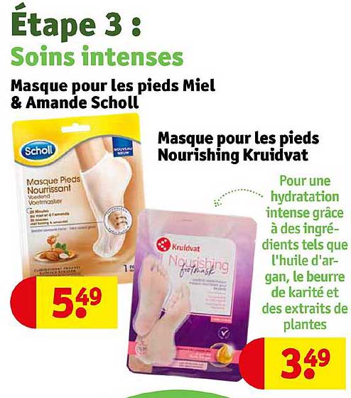 masque pour les pieds miel & amande scholl, masque pour les pieds nourishing kruidvat