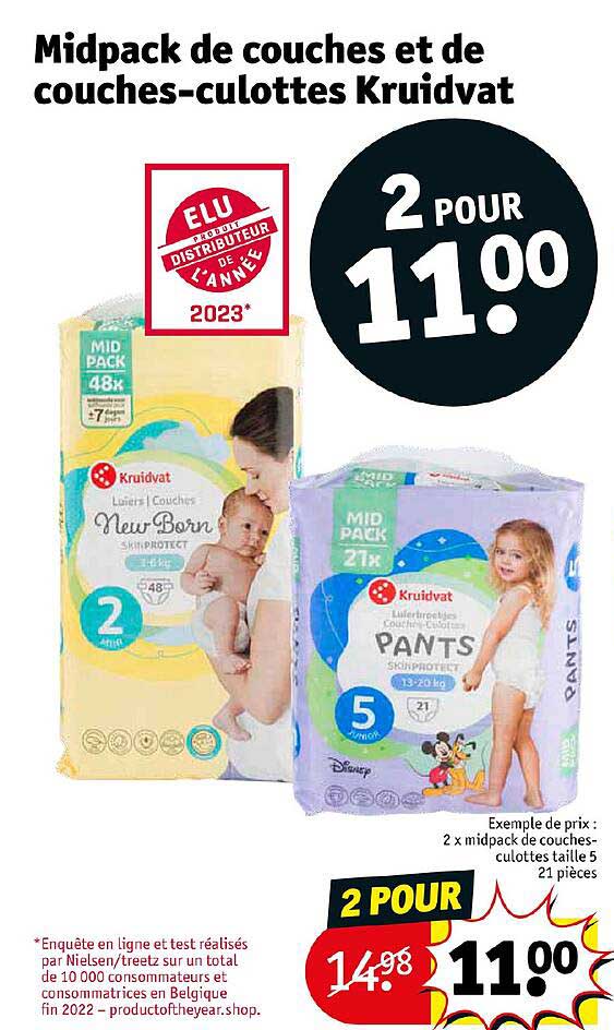 midpack de couches et de couches-culottes kruidvat