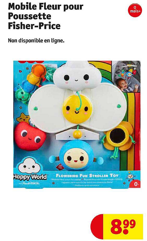 mobile fleur pour poussette fisher-price