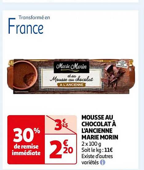 Mousse Au Chocolat à L'ancienne Marie Morin