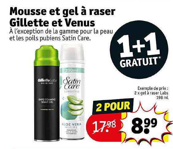 mousse et gel à raser gillette et venus