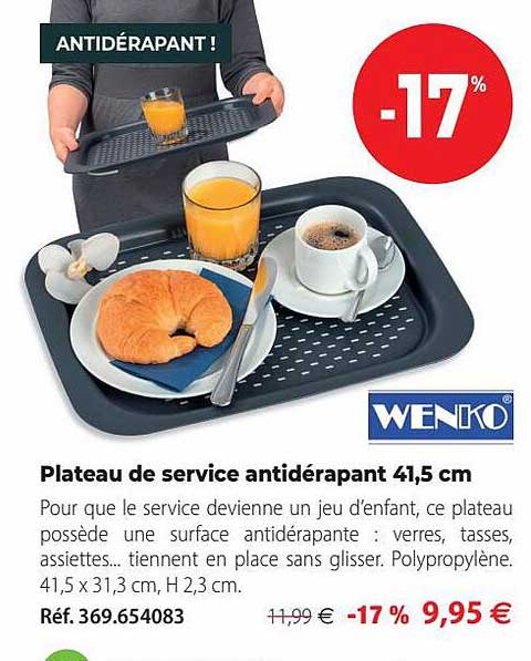 Plateau De Service Antidérapant 41,5 Cm Wenko