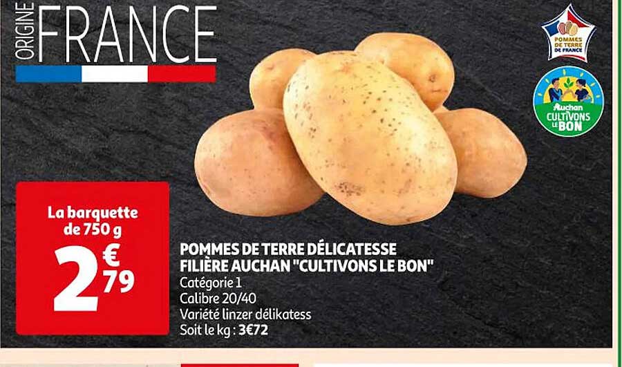 pommes de terre délicatesse filière auchan "cultivons le bon"