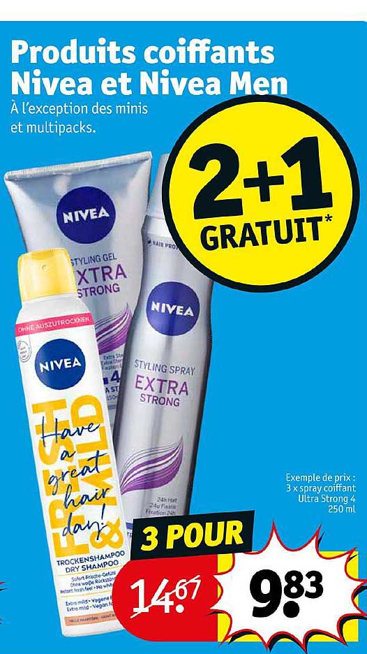 produits coiffants nivea et nivea men