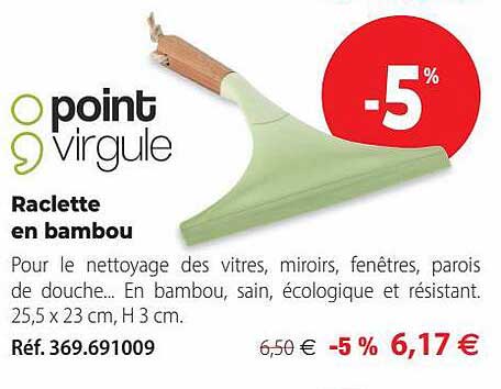 raclette en bambou point virgule