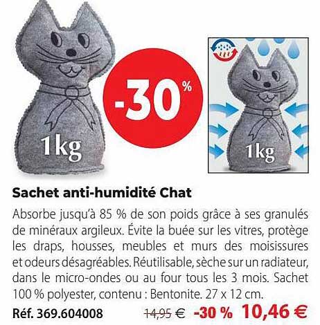 sachet anti-humidité chat