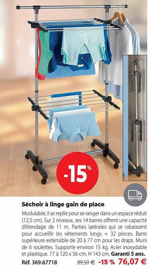 séchoir à linge gain de place