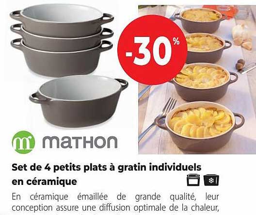 Set De 4 Petits Plats à Gratin Individuels En Céramique