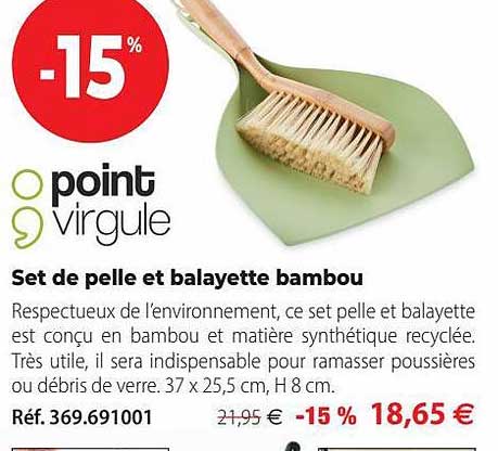 Set De Pelle Et Balayette Bambou Point Virgule