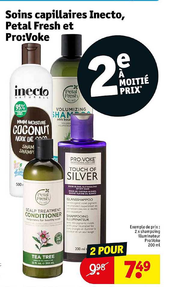 soins capillaires inecto, petal fresh et pro:voke