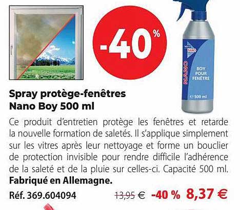 spray protège-fenêtres nano boy 500ml