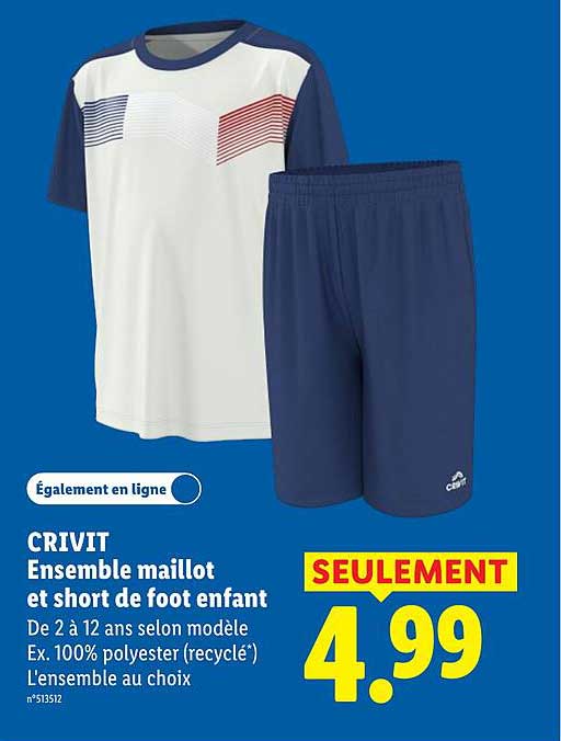CRIVIT Ensemble maillot et short de foot enfant