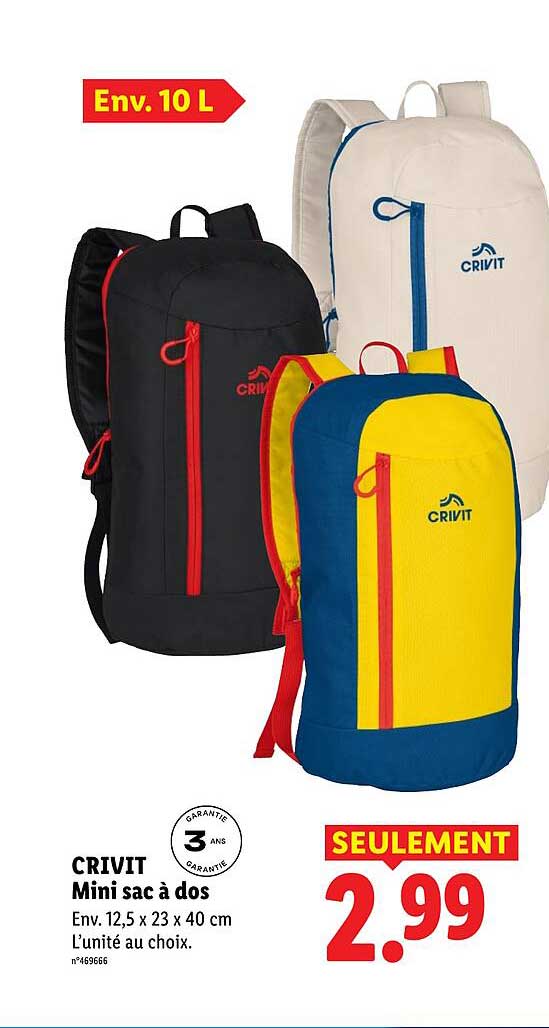 CRIVIT Mini sac à dos