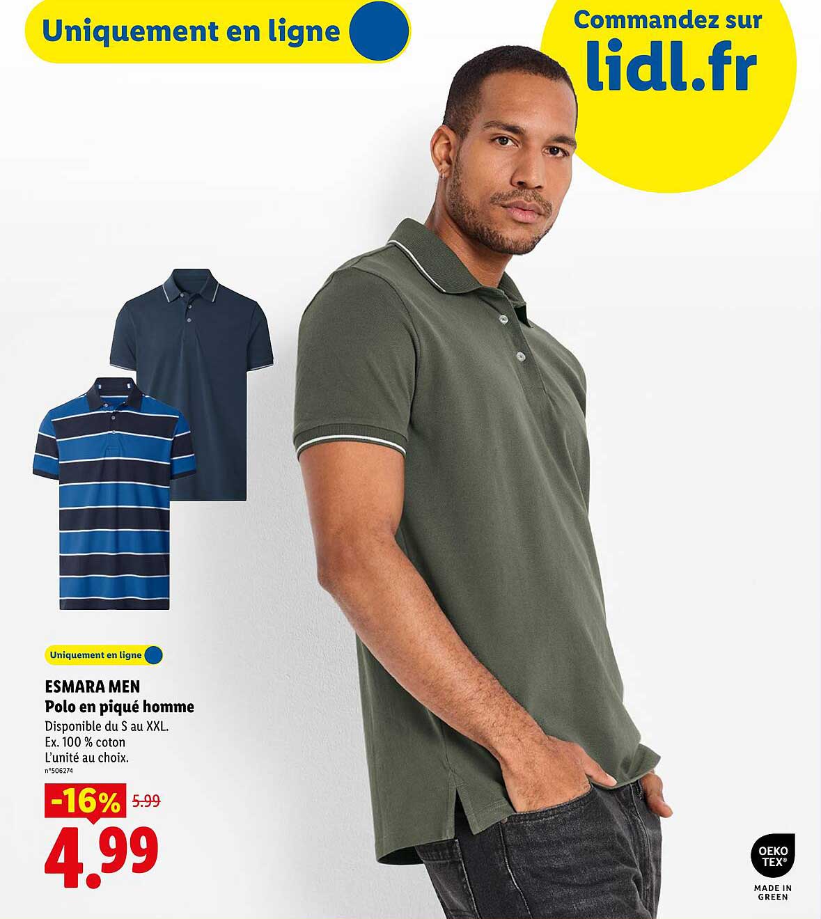 ESMARA MEN Polo en piqué homme