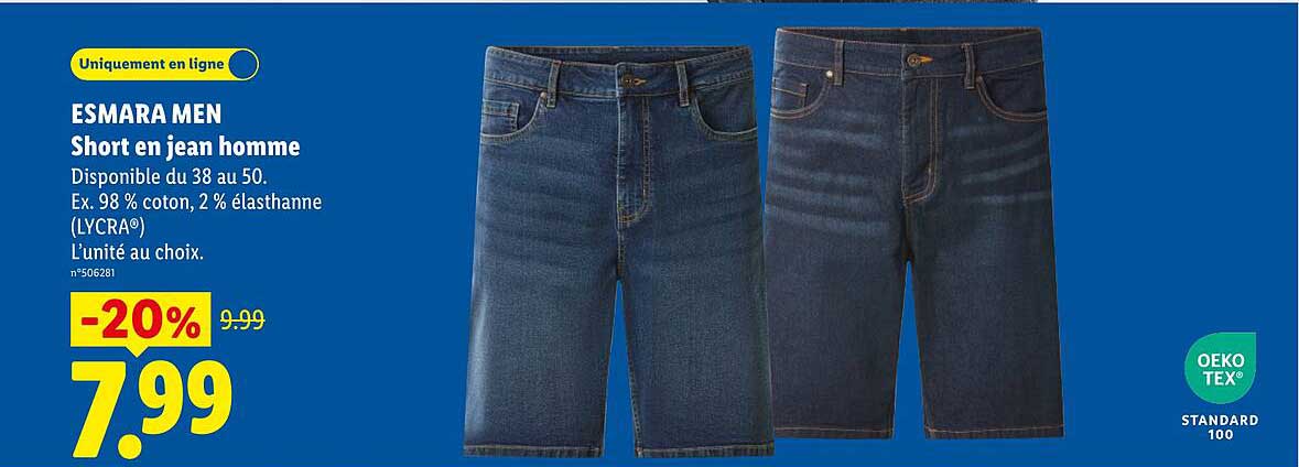 ESMARA MEN Short en jean homme