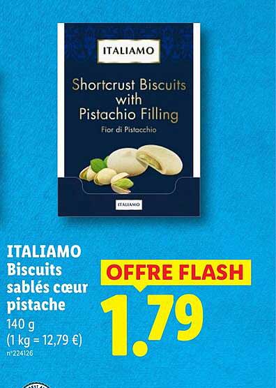 ITALIAMO Biscuits sablés cœur pistache