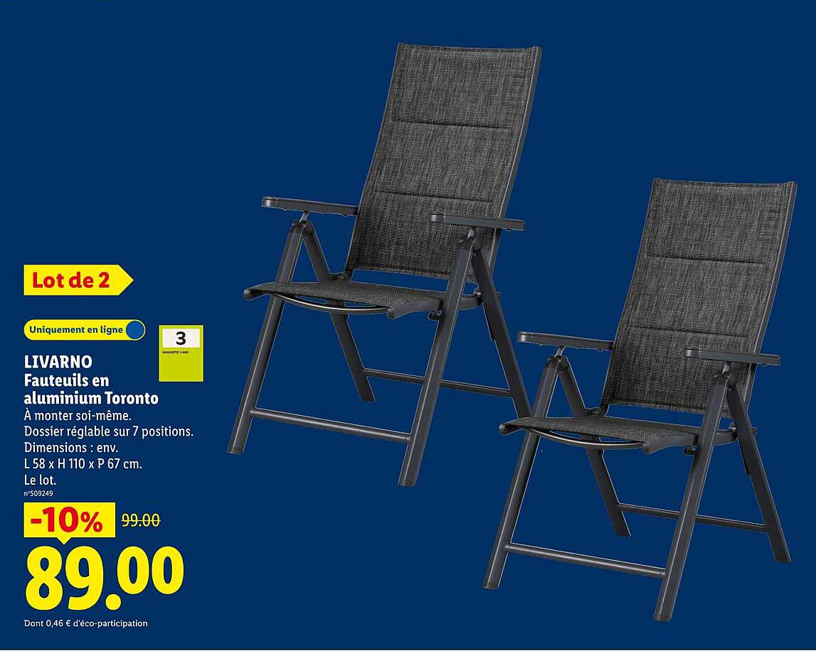 LIVARNO Fauteuils en aluminium Toronto