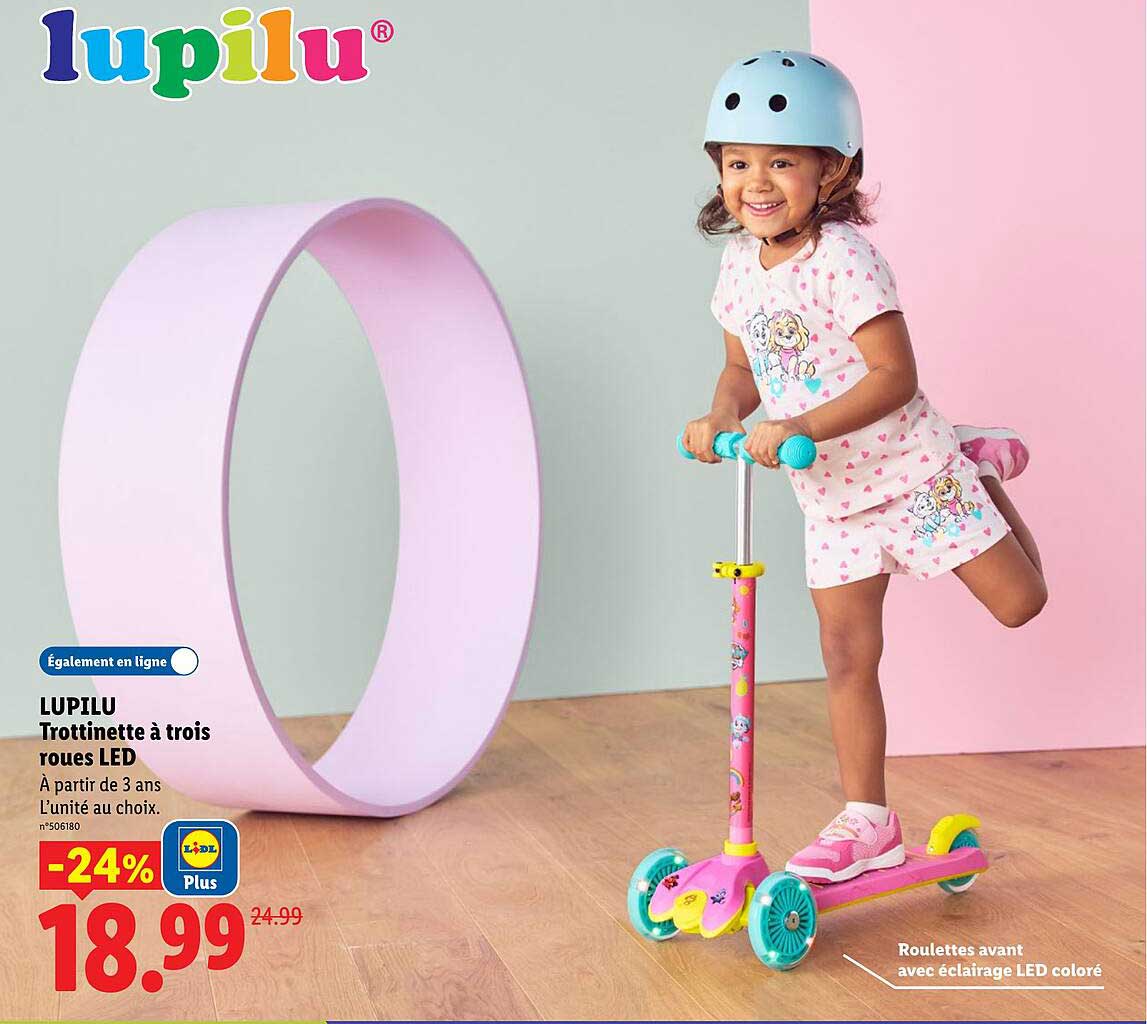 LUPILU Trottinette à trois roues LED